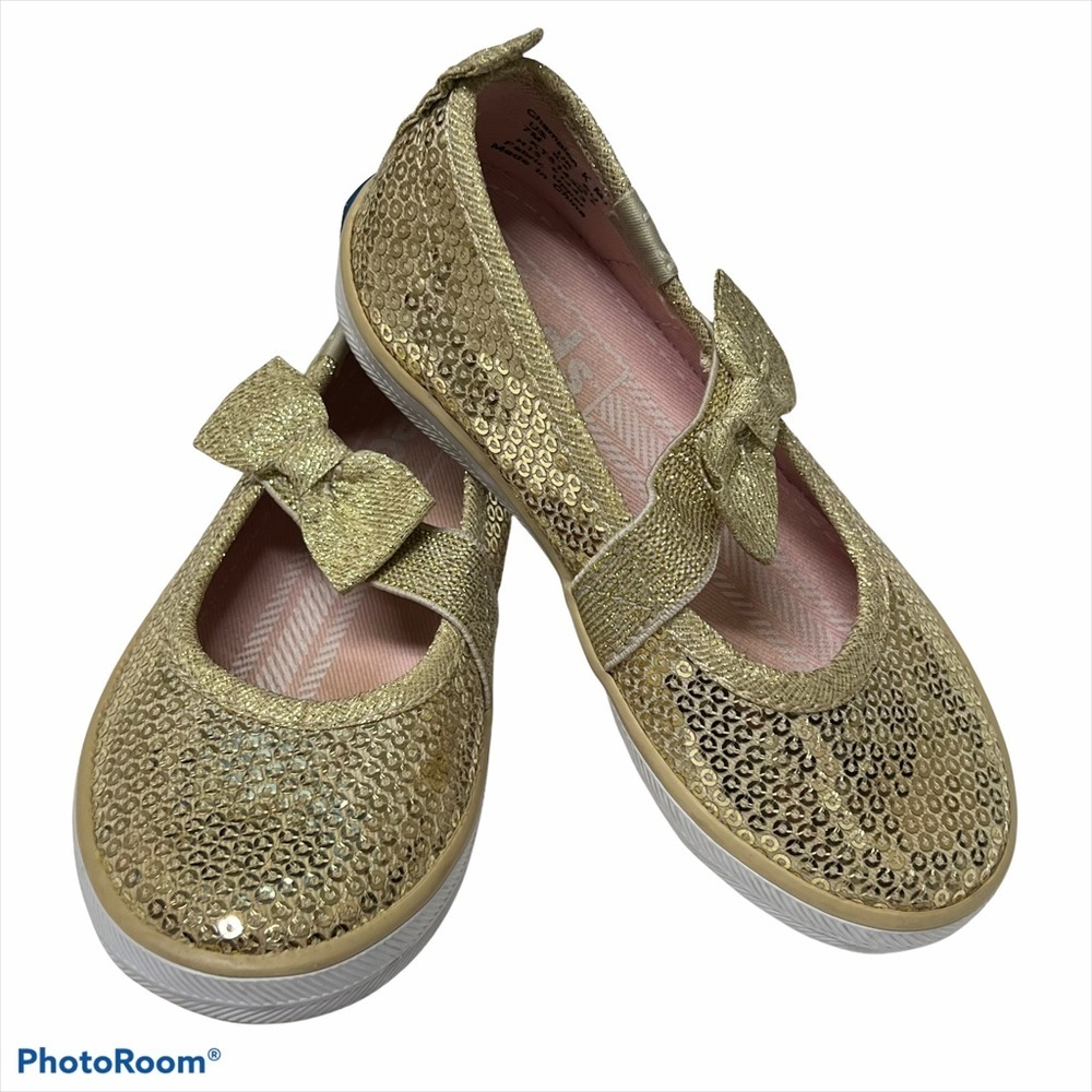 Keds Gold Sequins & Bows Slip-on Sneakers